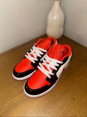 Jordan Low-Top Sneakers in Red, Black & White